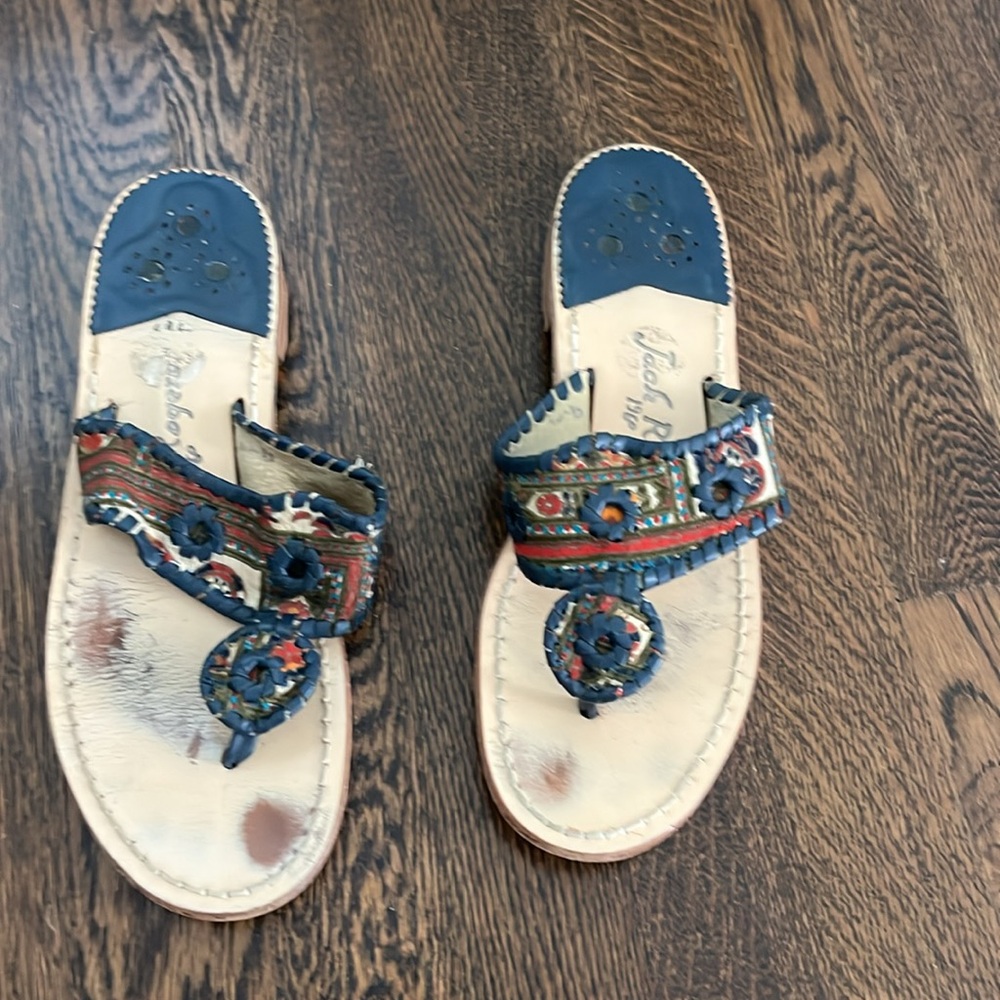 Jack Rogers Multicolor Embroidered Sandals
